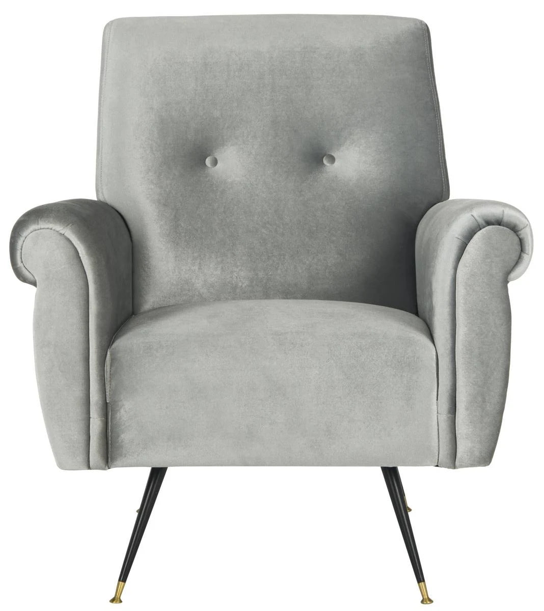 Light Grey Velvet Accent Chair Q891649