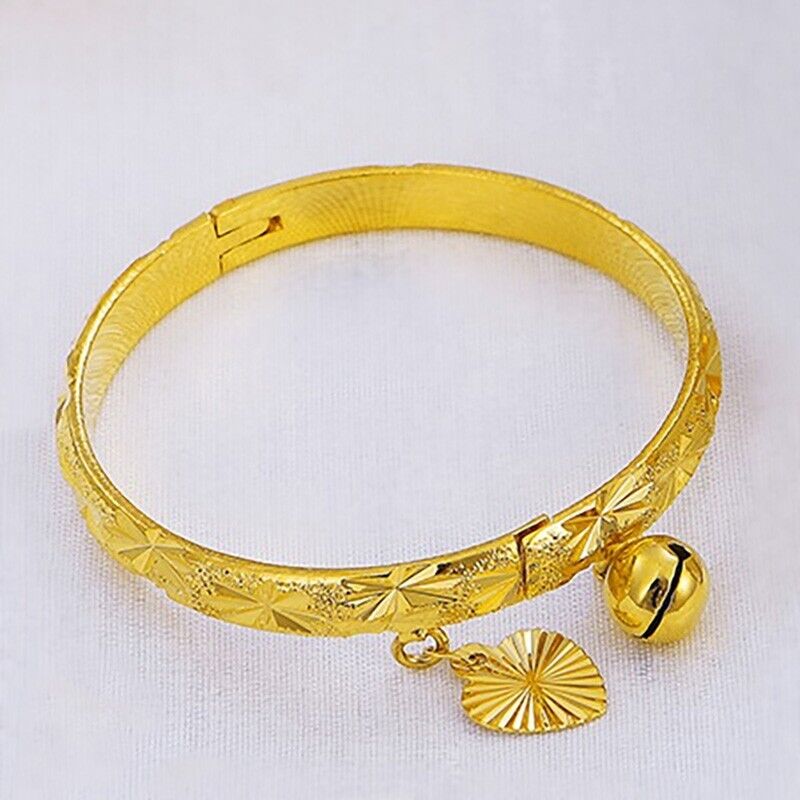 18k Gold Filled Sterling Silver Baby Bead Bell Bracelet X355768