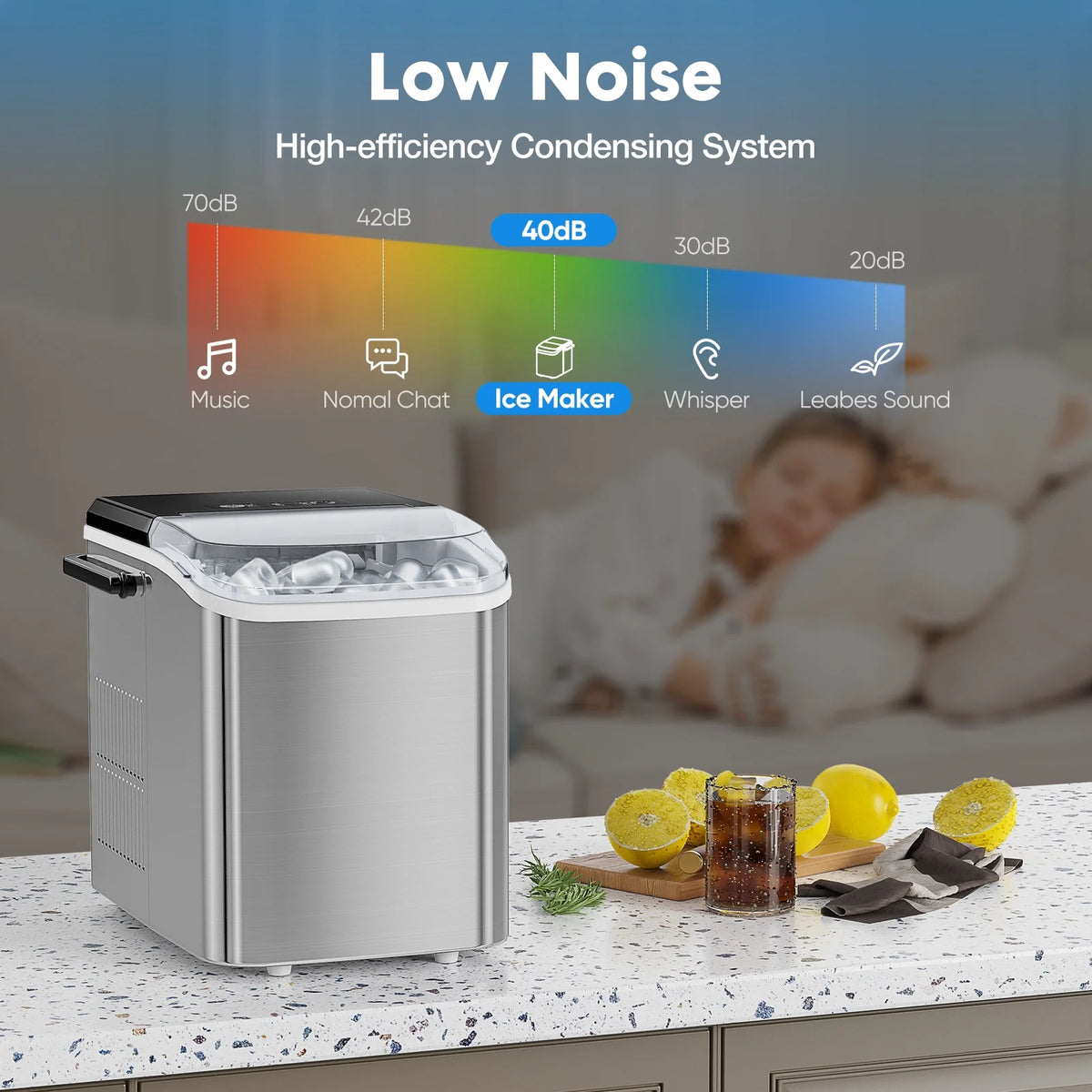 Portable 1.5L Electric Ice Maker Silver S5202