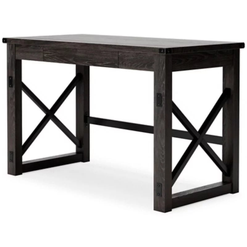 Dark Gray Rustic Farmhouse Home Office Desk X935069