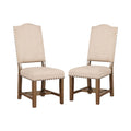 Set of 2 Fabric Dining Chair Light Oak A76505