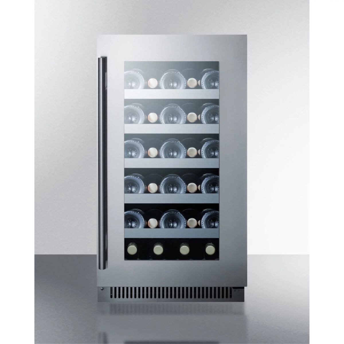 18 wide built-in wine cellar with stainless steel glass door K550810