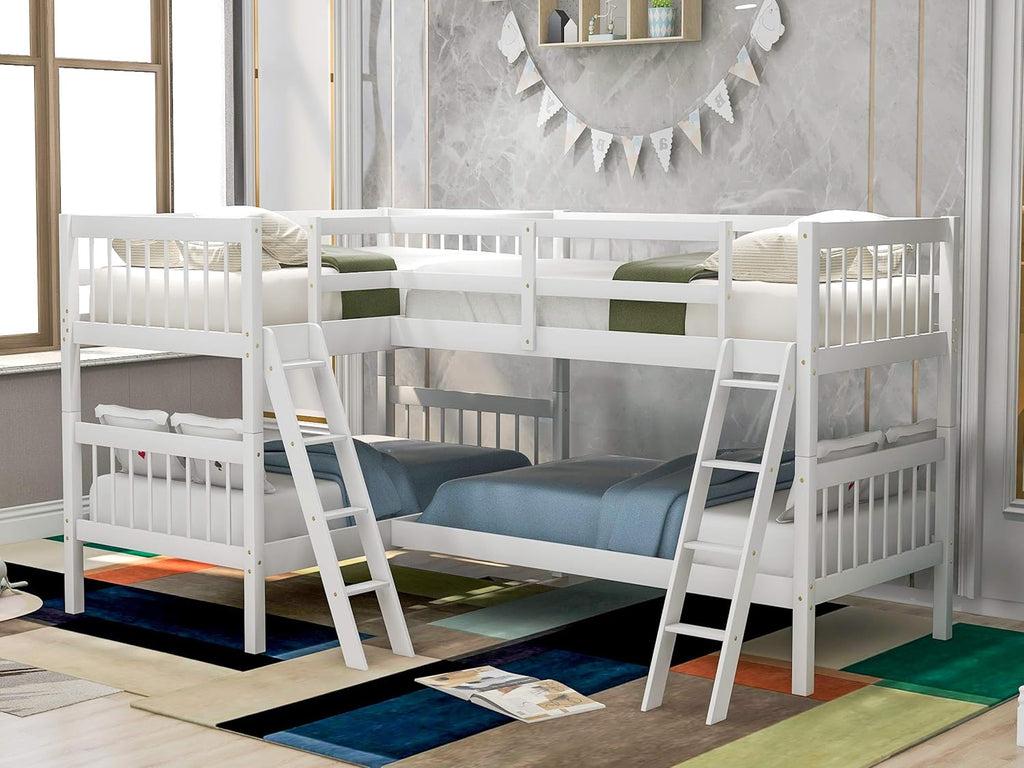 White Twin Metal Bunk Bed with Trundle O730