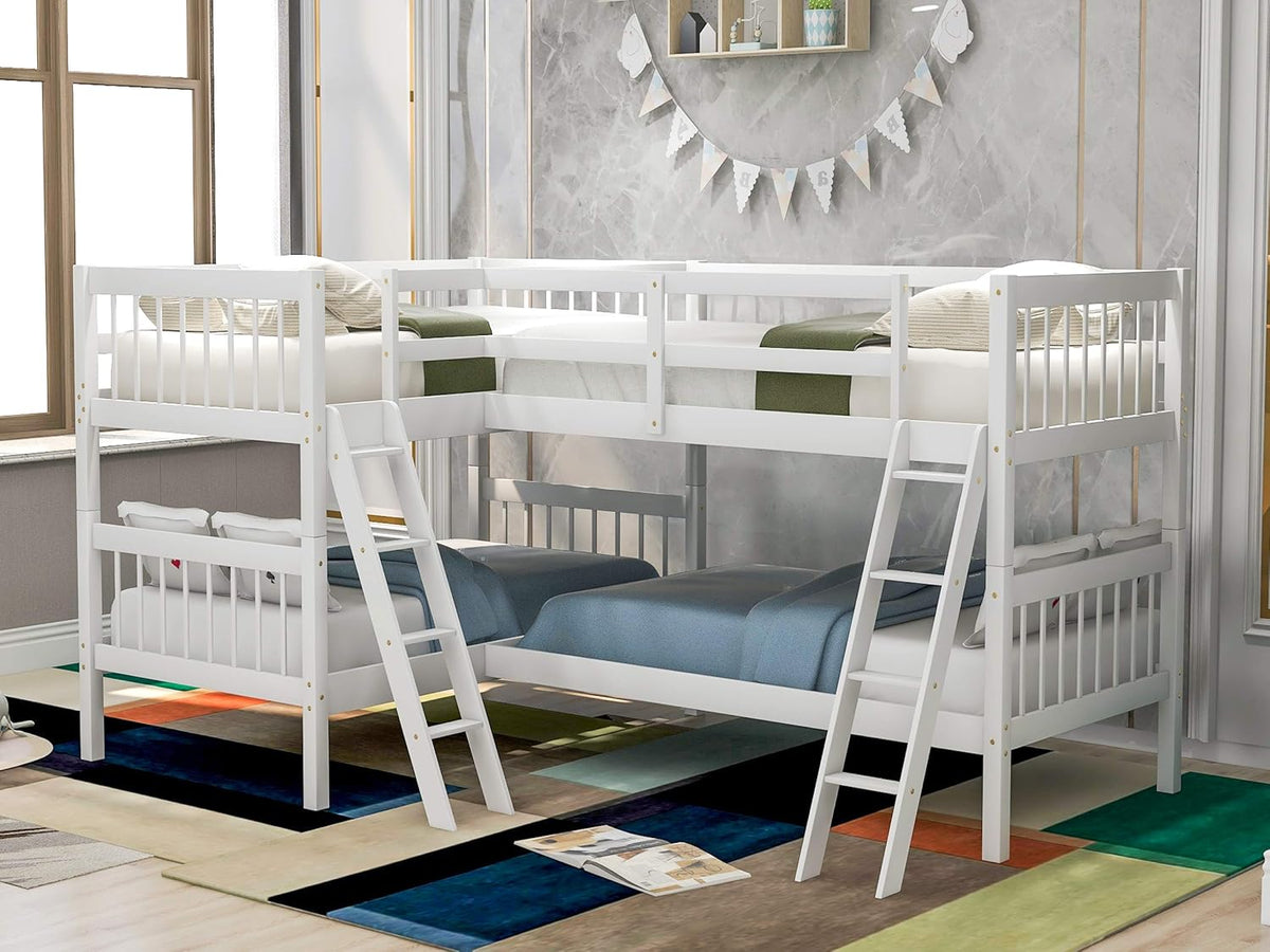 White Twin Metal Bunk Bed with Trundle O730