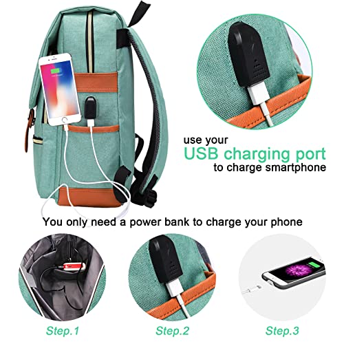Grey Laptop Backpack with USB Charging Port I566342