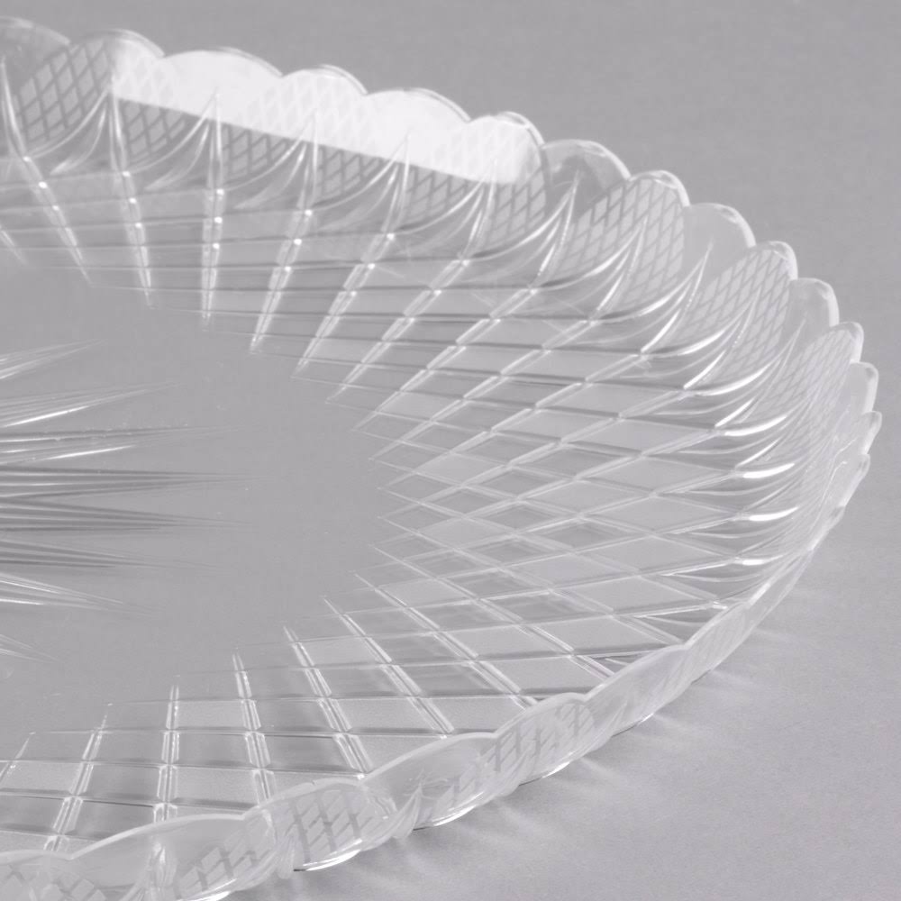 Clear Round Scalloped Plastic Trays D56842