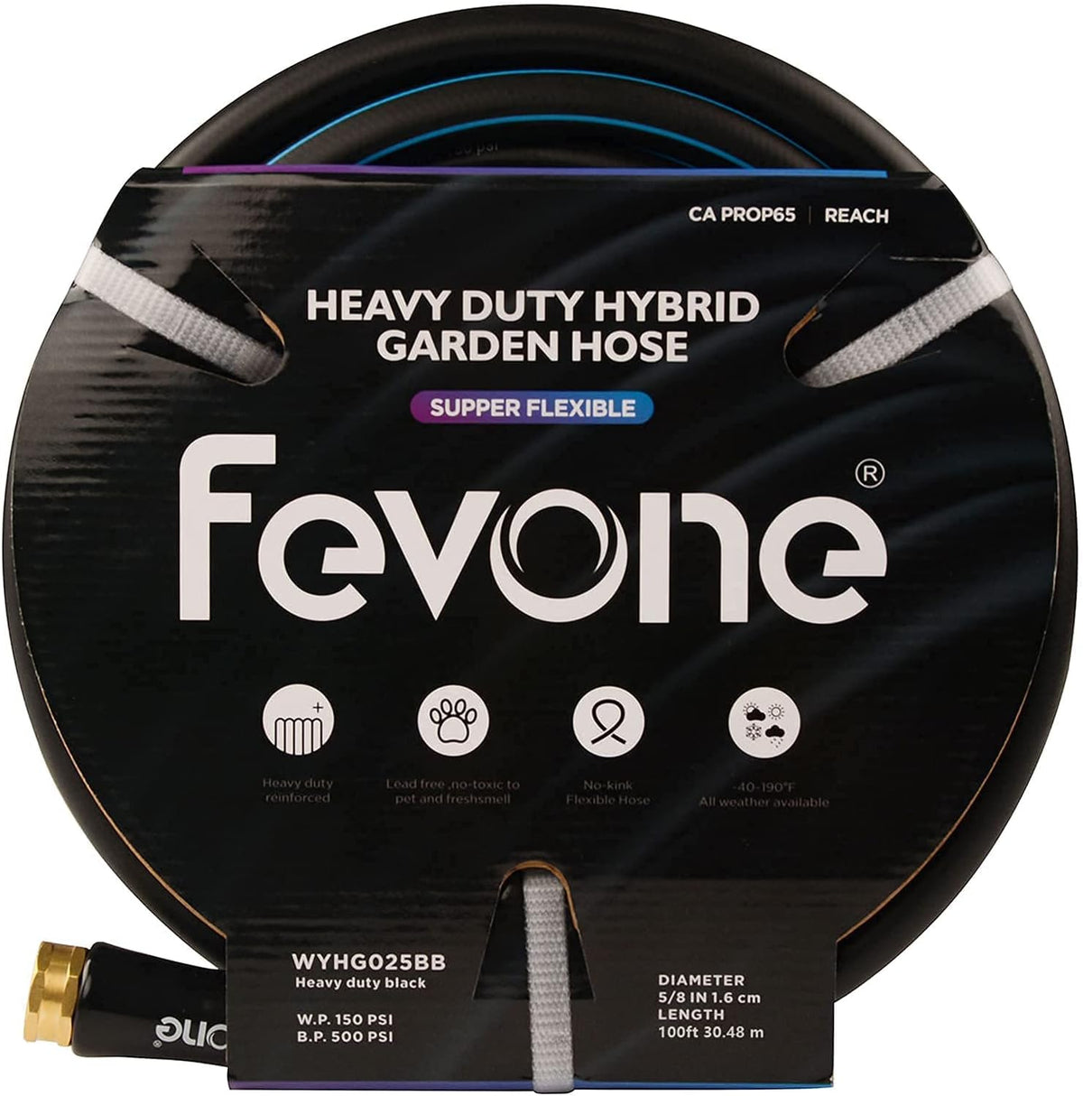 100 ft Heavy Duty Hybrid Garden Hose with 3/4 Brass Fittings R288