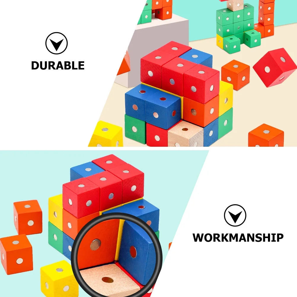 30 Pcs Magnetic Wooden Building Blocks Toy L9940