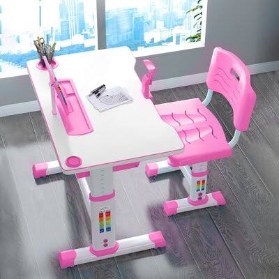 Height Adjustable Kids Desk and Chair Set with Storage Drawer X996995