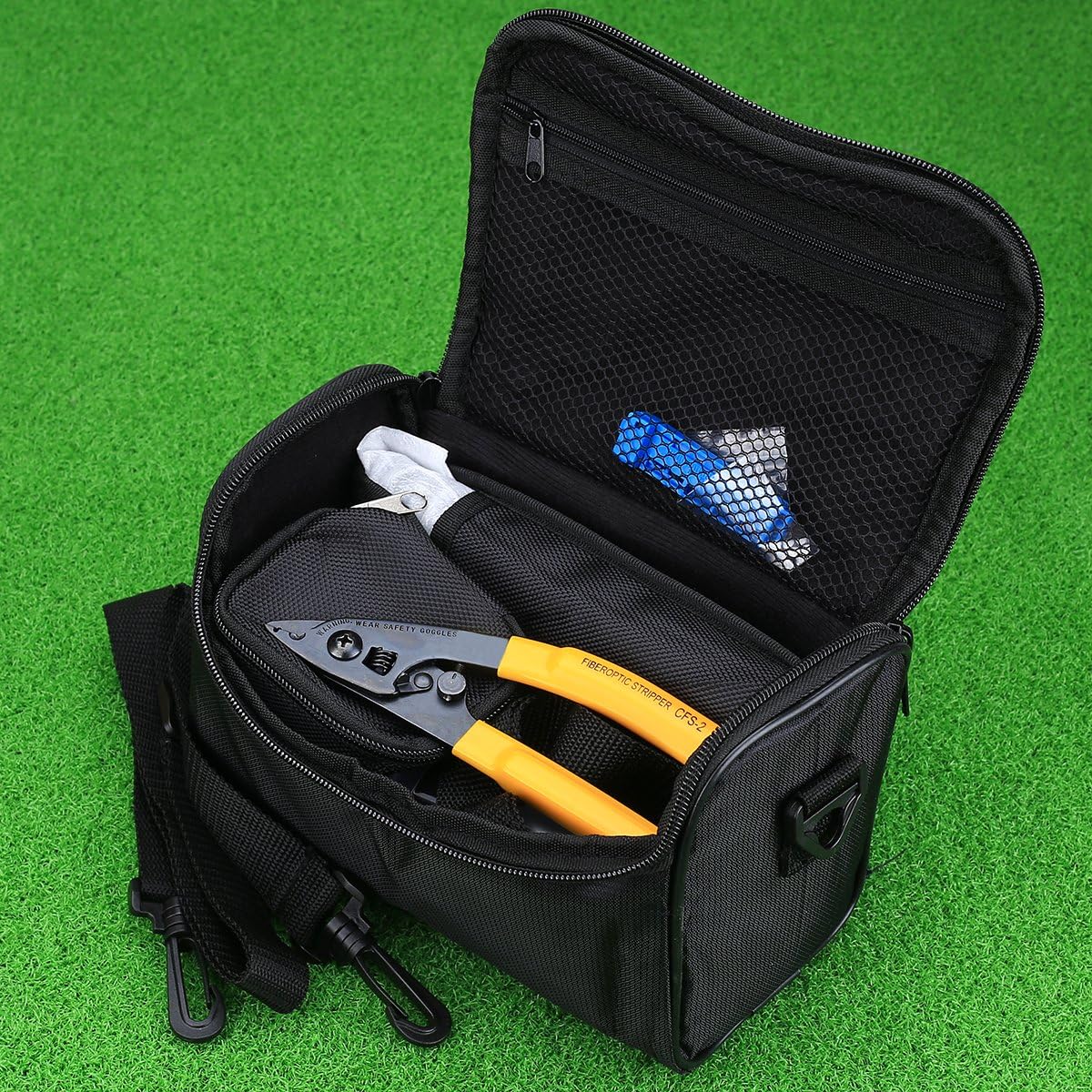 9 in 1 Fiber Optic Tool Kit with Power Meter and Visual Fault Locator and Cable Cutter Stripper Fiber Cleaver J536