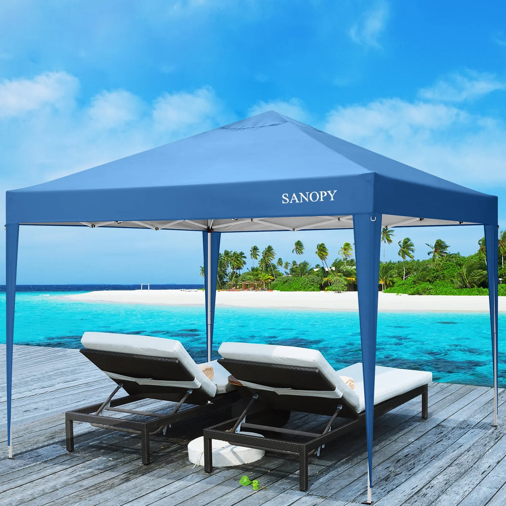 10'x10' Waterproof Pop Up Canopy Tent with 4 Removable Sidewalls & Carrying Bag W6459