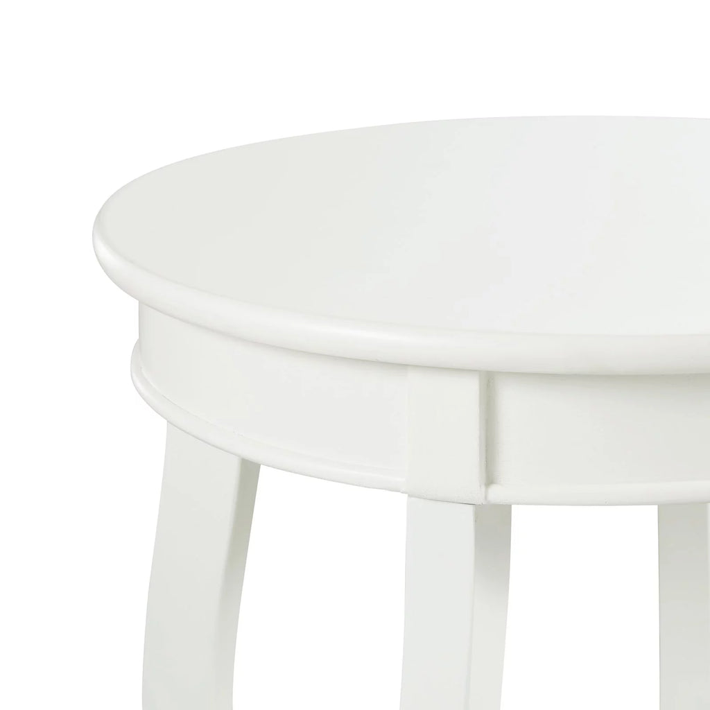 Round Indoor Accent Side Table with Shelf O78159