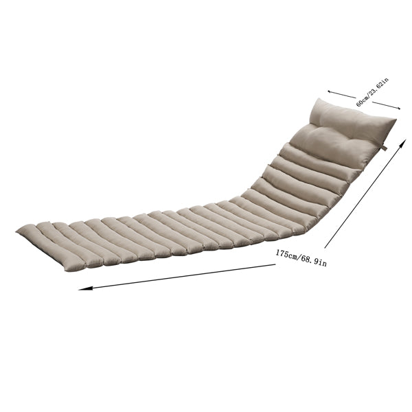 Khaki Outdoor Lounge Chair Cushion Replacement Patio Seat Cushion T2940