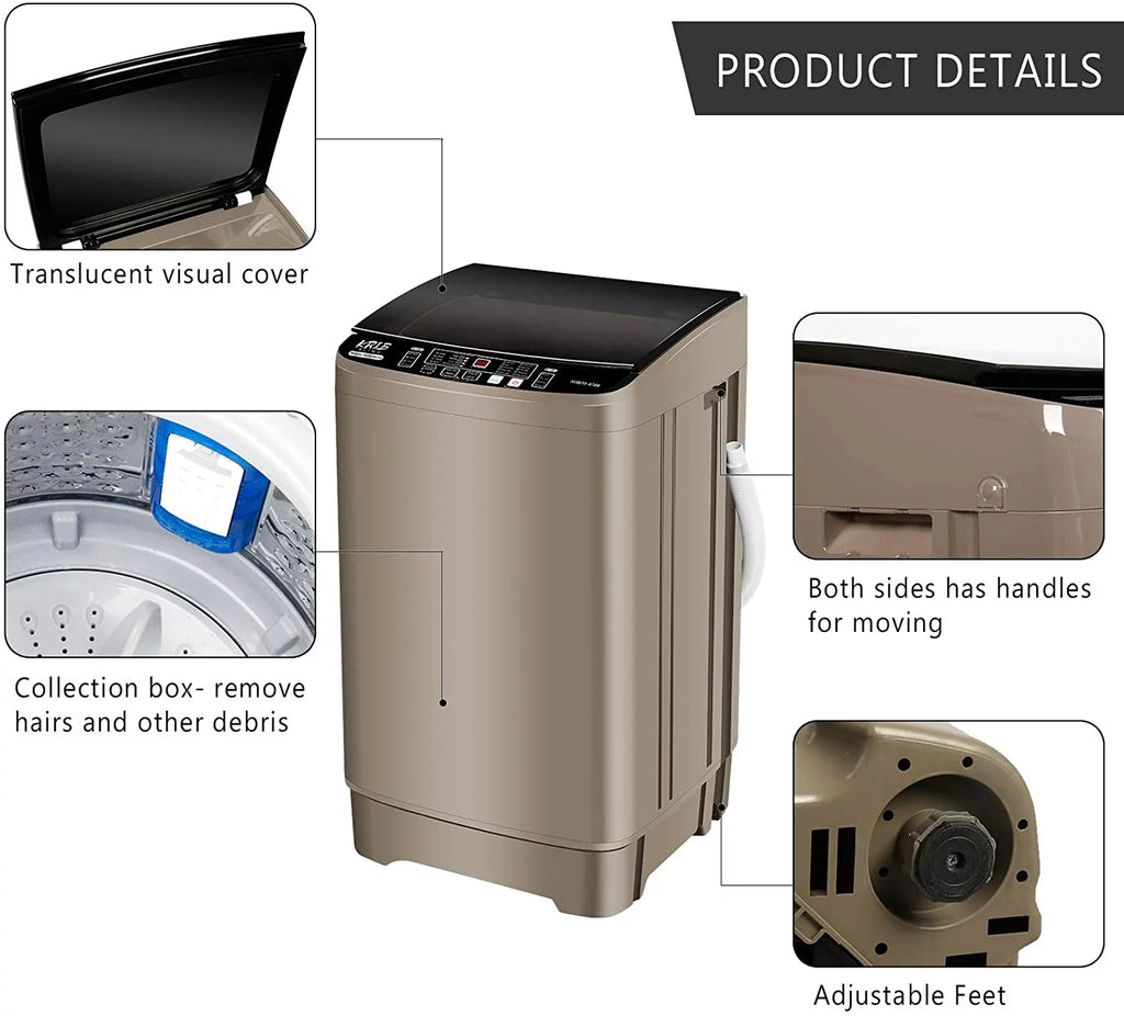 15.6 lbs Portable Compact Washing Machine with Drain Pump Z2510