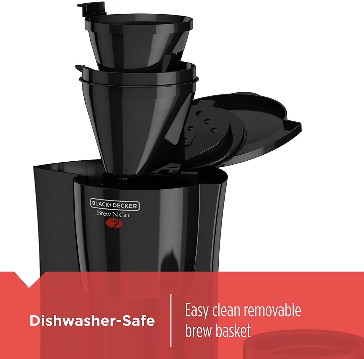 Personal Coffeemaker with Travel Mug, Black/Beige S559