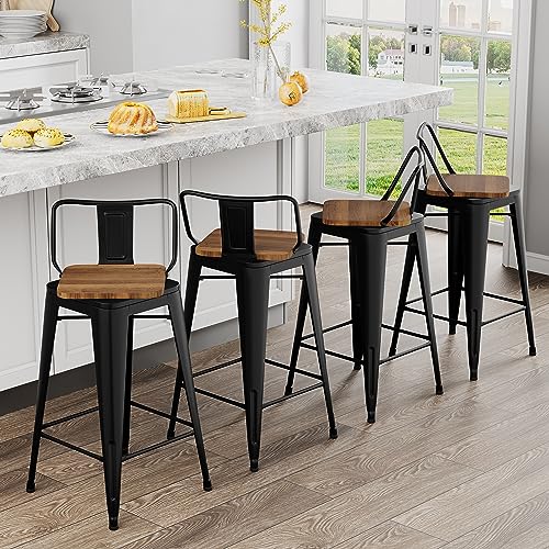30 Inch Set of 4 Swivel Counter Height Metal Bar Stools G767626