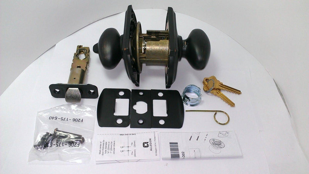 Aged Bronze Keyed Entry Door Knobs L754059