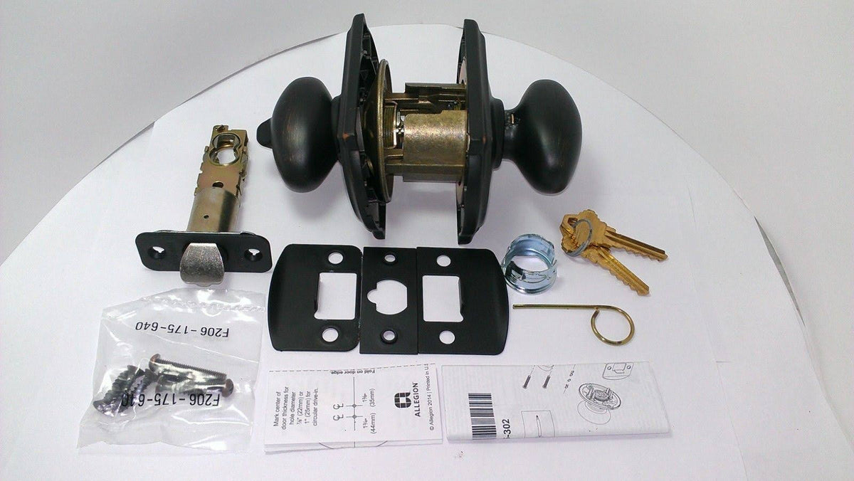 Aged Bronze Keyed Entry Door Knobs L754059