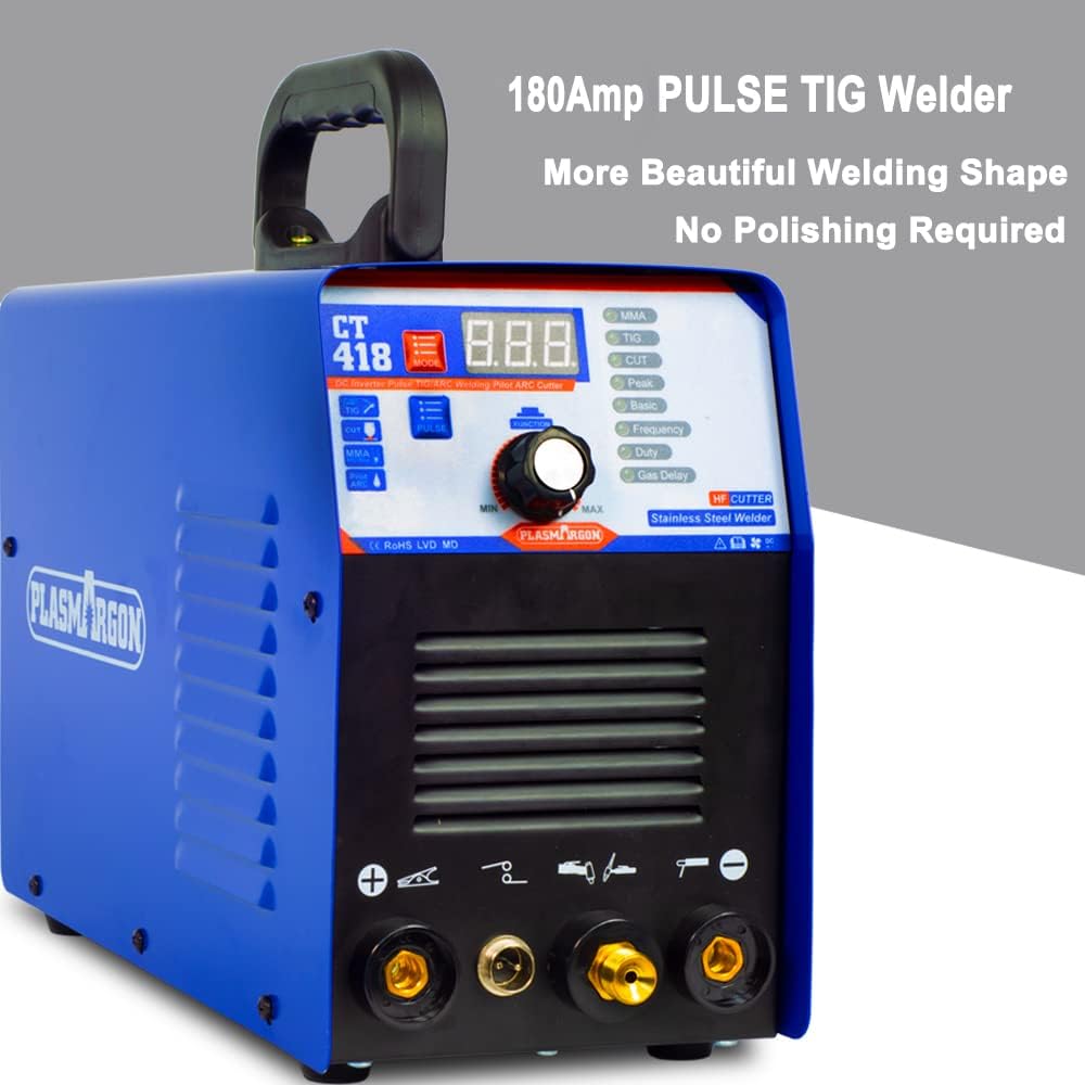 3 in 1 Plasma Cutter TIG Stick Welder, 180A Pulse TIG/Arc Welding, 40A Plasma Cutting, 110/220V Dual Voltage Z6283