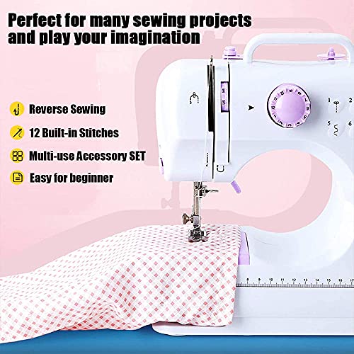 Portable Mini Electric Sewing Machine with 12 Built-in Stitches J392409
