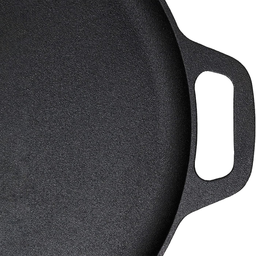 13.5 Inch Cast Iron Pizza Pan with Loop Handles Y140