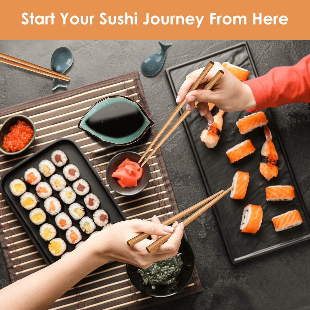 20 in 1 Sushi Making Kit with Chef’s Knife, Bamboo Mats, Rice Mold J3121