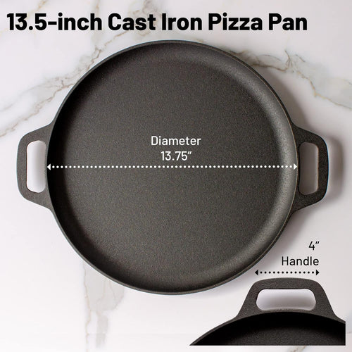 13.5 Inch Cast Iron Pizza Pan with Loop Handles Y140