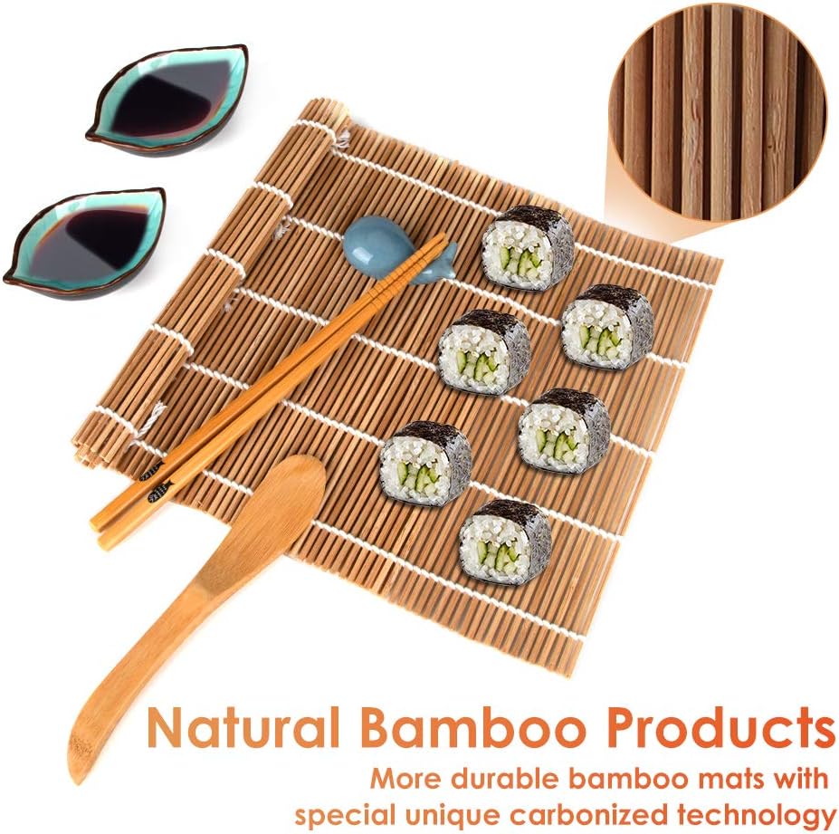 20 in 1 Sushi Making Kit with Chef’s Knife, Bamboo Mats, Rice Mold J3121