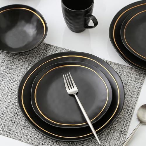 Black Porcelain Dinnerware Set, 16-Piece, Service For 4 K58866