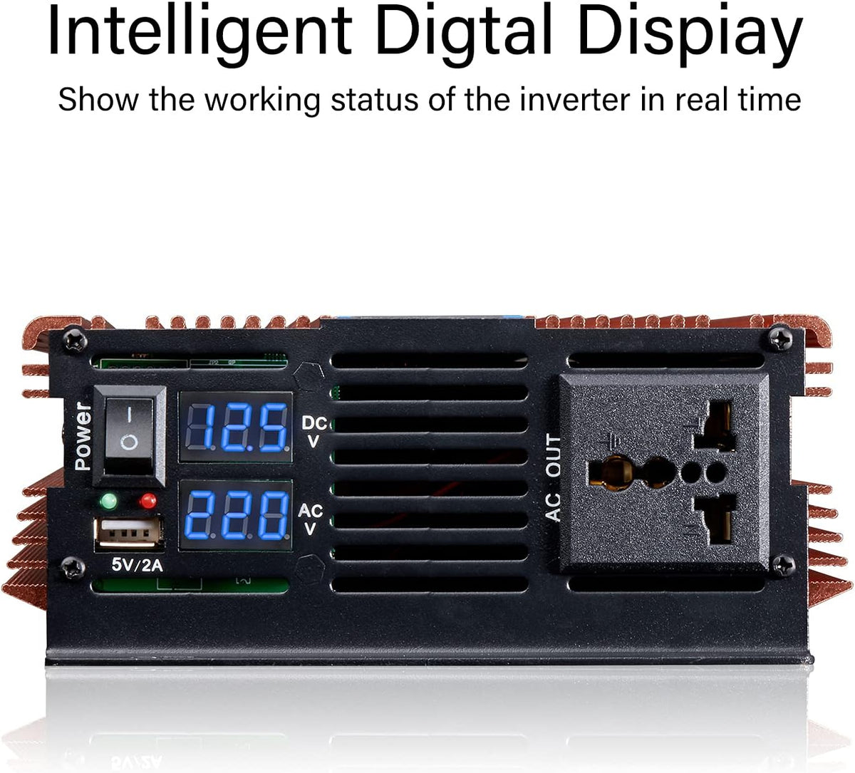 2000W Power Inverter DC 12V to AC 110V with LED Display N571245