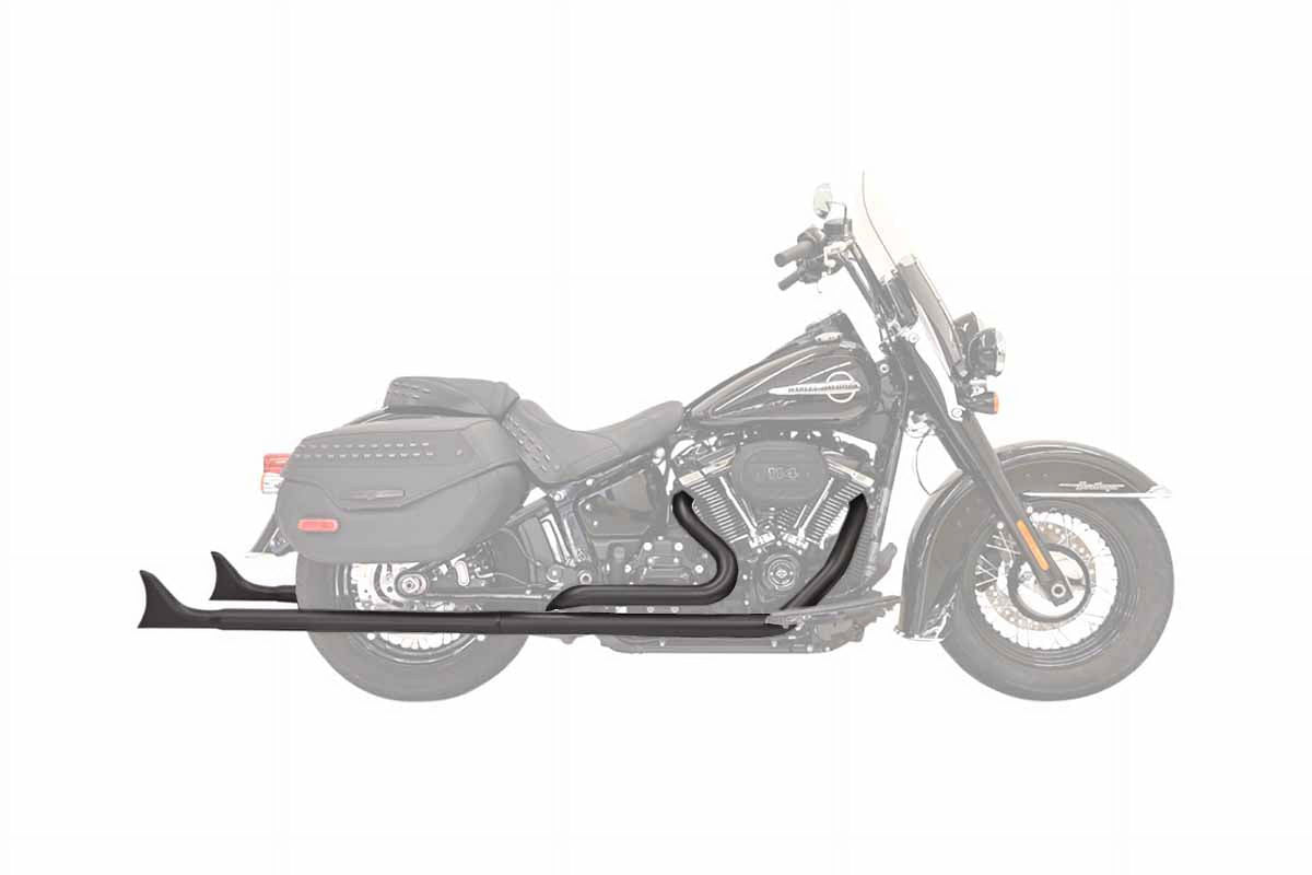Black 36" Fishtail Exhaust System with Baffles K927