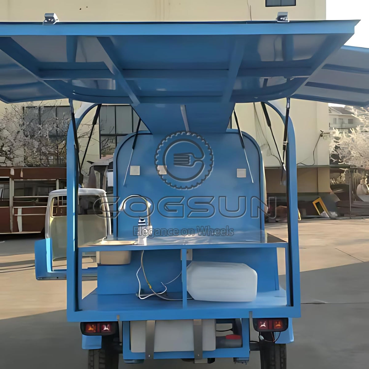 10.5FT Blue Food Trailer with 1 Compartment Sink U830
