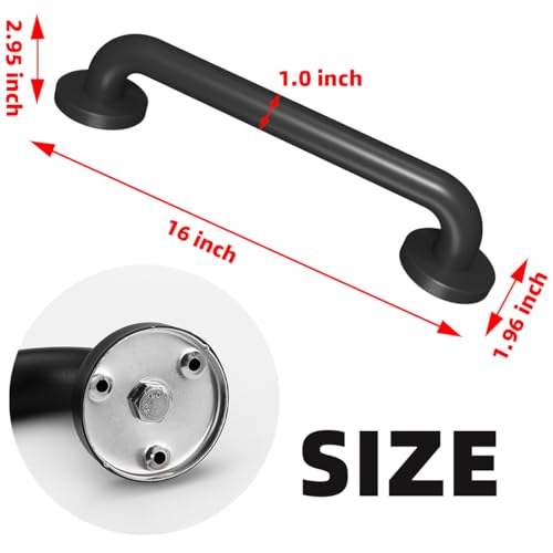Matte Black Metal Stair Handrail 12 Inch 1 Pack E301653