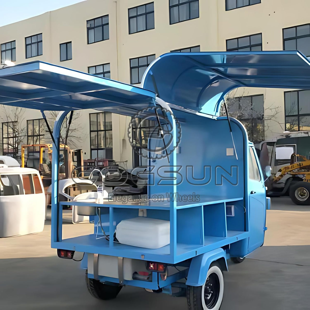10.5FT Blue Food Trailer with 1 Compartment Sink U830