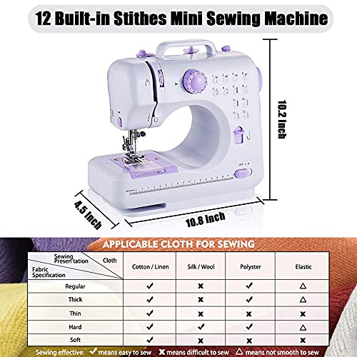 Portable Mini Electric Sewing Machine with 12 Built-in Stitches J392409