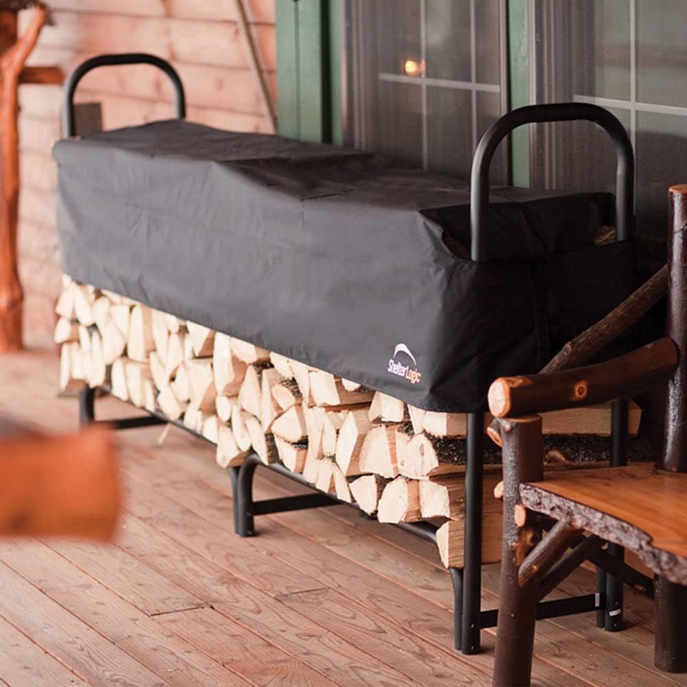8' Firewood Rack with Adjustable Cover Y698