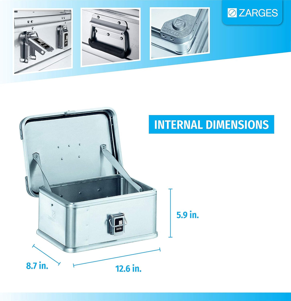 Aluminum Hard Protective Carrying Case, Stackable Storage, Dust and Water Resistant T514