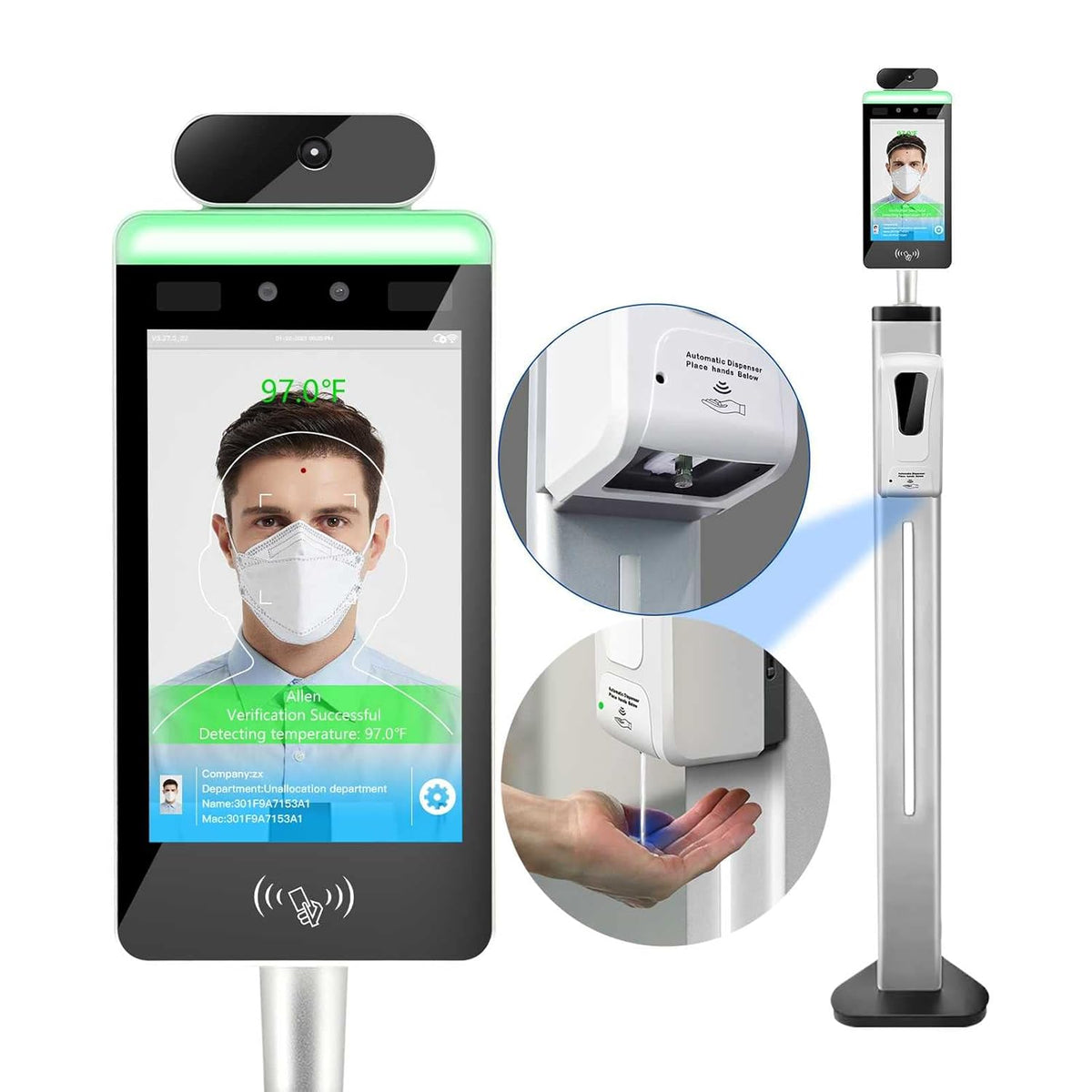 Non-Contact Face Recognition Body Temperature Scanner Kiosk Q768352