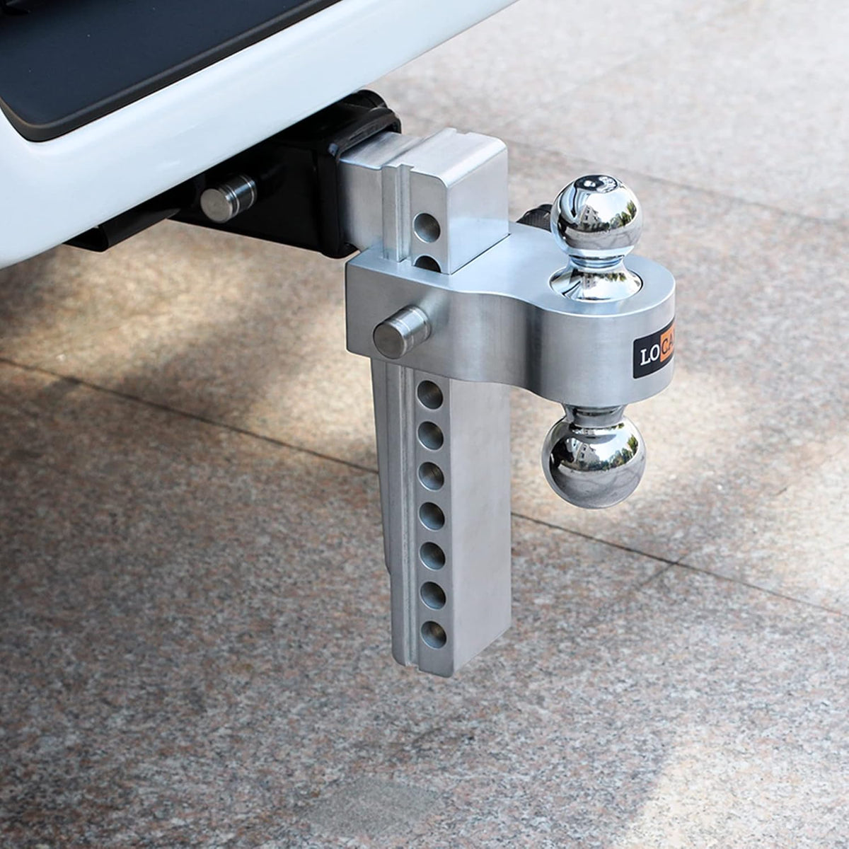 Adjustable Aluminum Trailer Hitch, Fits 2-Inch Receiver, 10-Inch Drop/Rise, 12,500 LBS T830438