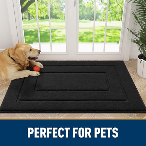 Grey 36x24 Inches Washable Dog Door Mat Y126