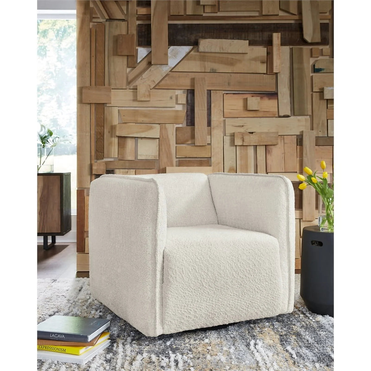 Gray & Black Metal Swivel Accent Chair S98657