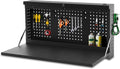 Metal Wall Mounted Folding Workbench with Pegboards (Black) G4830