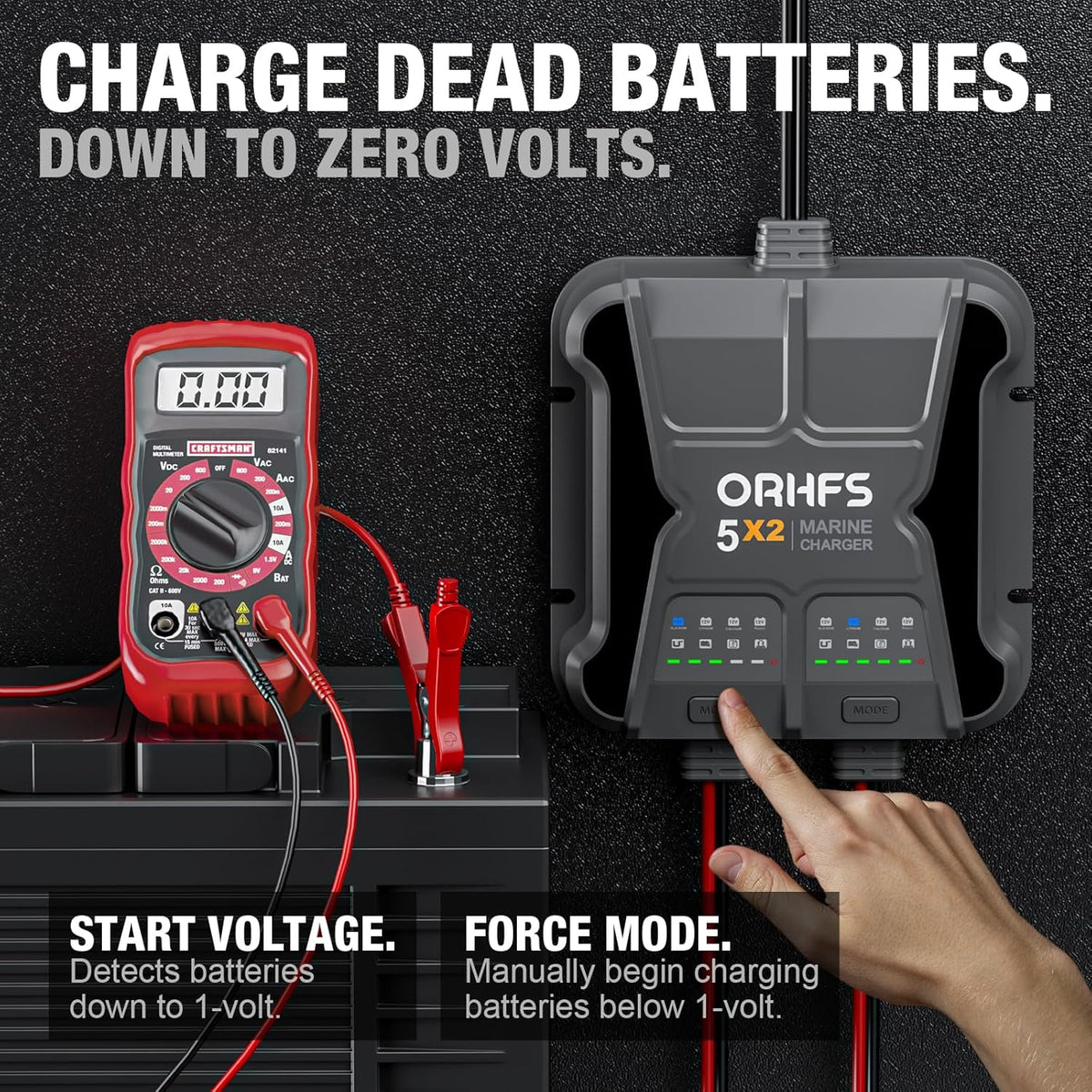 2-Bank 10A Smart Marine Battery Charger 12V Waterproof Onboard for SLA/AGM Lithium F888