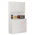 White Kitchen Pantry Storage Cabinet with Doors and Shelves V917220