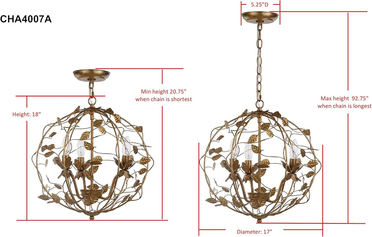 Gold Leaf Chandelier T20680