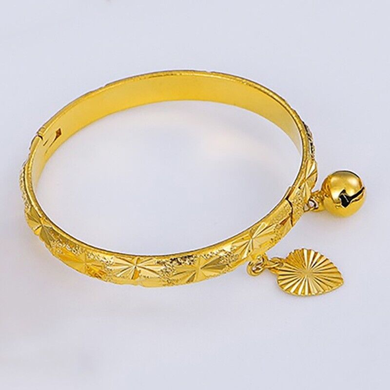18k Gold Filled Sterling Silver Baby Bead Bell Bracelet X355768