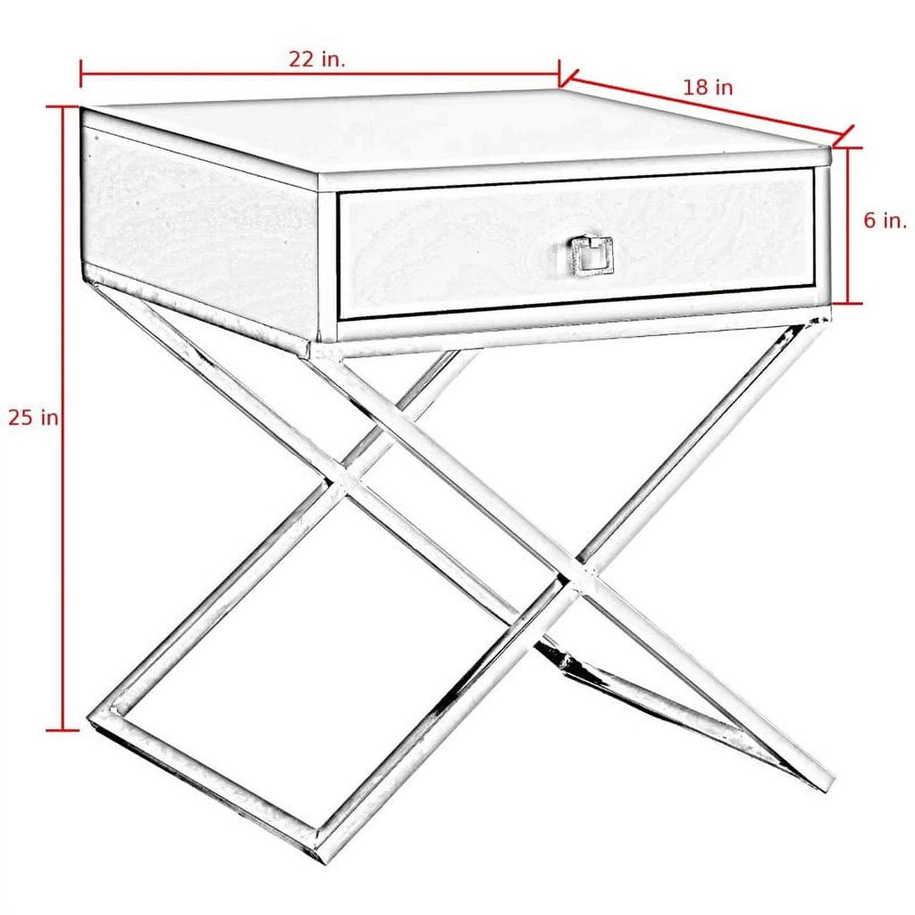1 Drawer Gray Nightstand B475