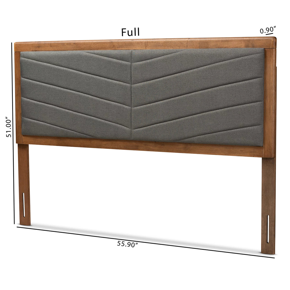 Dark Grey Fabric Upholstered Full Size Headboard B254611