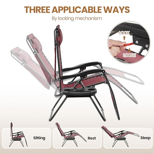 Black Zero Gravity Chair with Canopy and Cup Holder T173