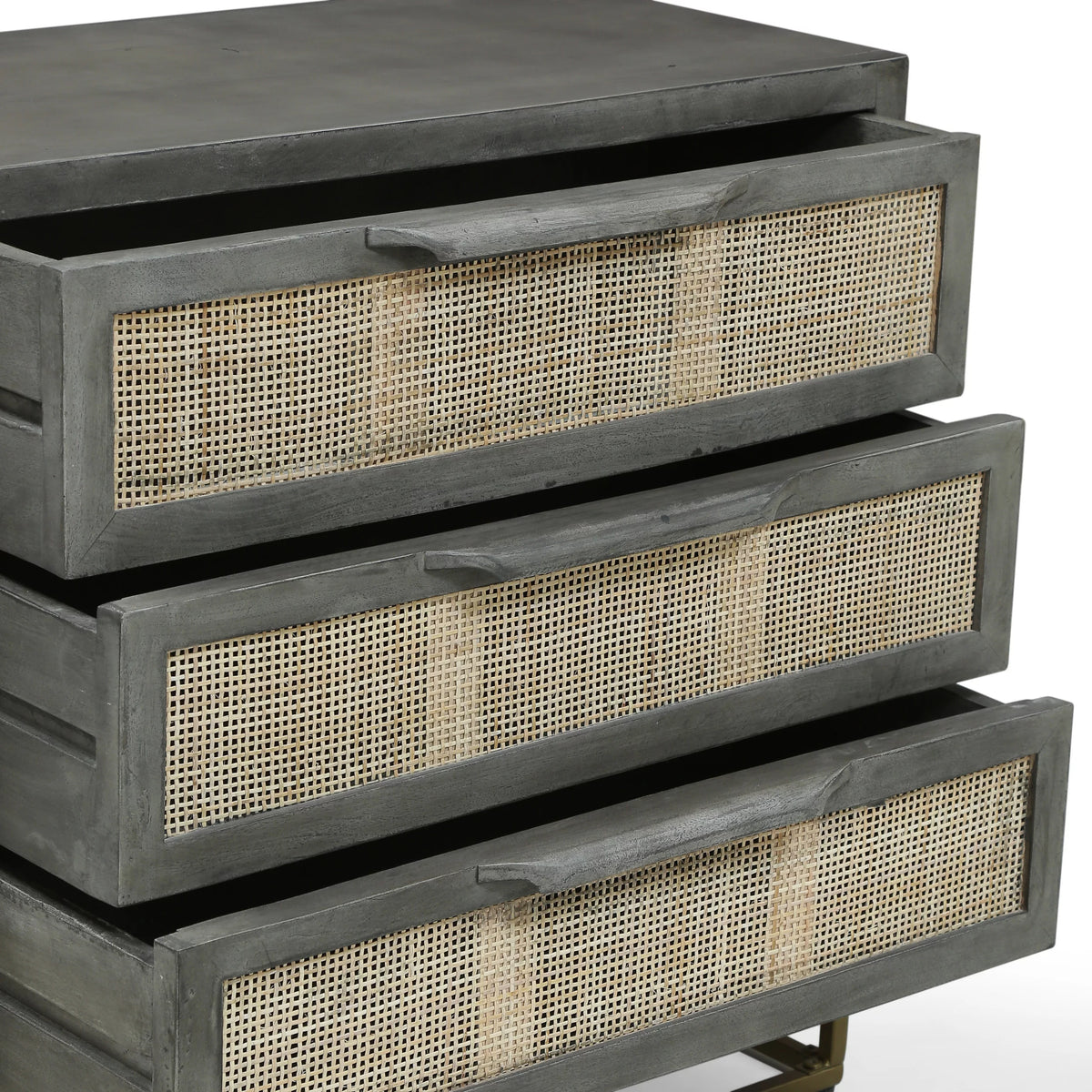 Handcrafted Mango Wood 3 Drawer Cabinet I55836